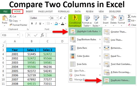 Compare Two Columns In Excel Top Compare Methods