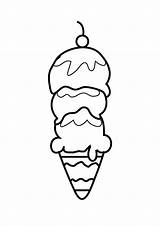 Coloring Ice Cone Snow Cream Icecream Template Embroidery Pattern sketch template