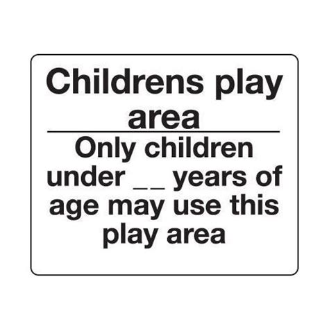 Sign Childrens Play Area 300 X 250 Aluminium Childrens Play Areas
