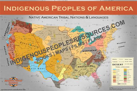 Native American Map Tribal Nations And Languages Poster Wall Map Indigenous Peoples Resources