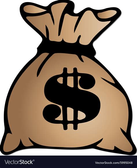 Brown Money Bag Icon With Dollar Sign Isolated On Vector Image