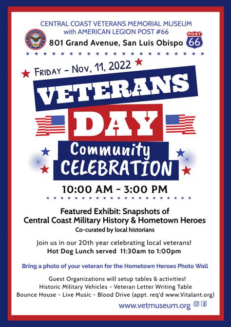 Veterans Day Community Celebration Central Coast Veterans Memorial Museum