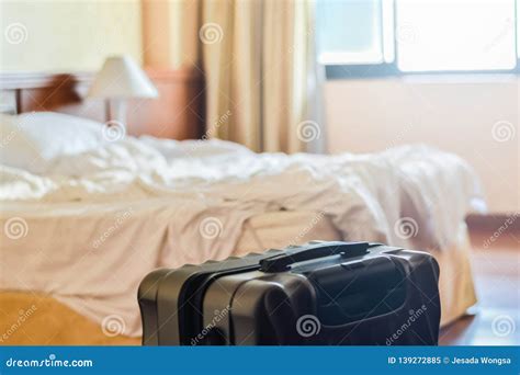 Suitcase Luggage Bag In A Modern Hotel Room Prior Tourist Or Business