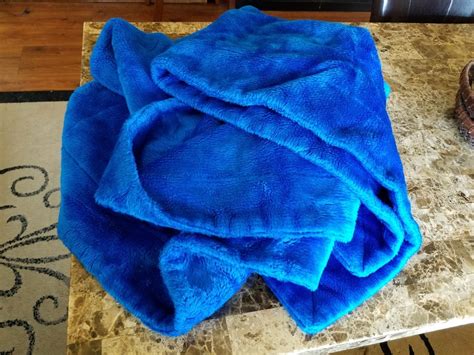 Large Fuzzy Blanket Solid Blue Warm Cozy Blanket Big Soft Etsy