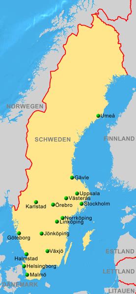 Im osten wird das land von der ostsee sowie dem bottnischen meerbusen und im südwesten von den meerengen kattegat. Schweden - ReiseService VOGT