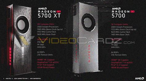 Amd Radeon Rx 5700 Xt And Radeon Rx 5700 Final Specs