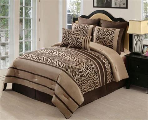 The designer style modern comforter set will infuse fashionable ambiance to your room and its super soft feel would provide blissful comfort and. 8pc Zambia Chocolate Brown Zebra Print Comforter Set Queen ...
