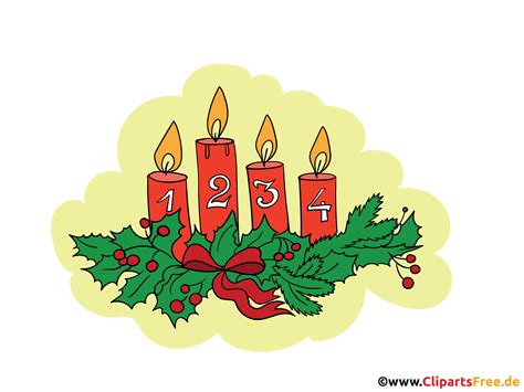 4 Kerzen Zum 4 Advent Bild Illustration Clipart