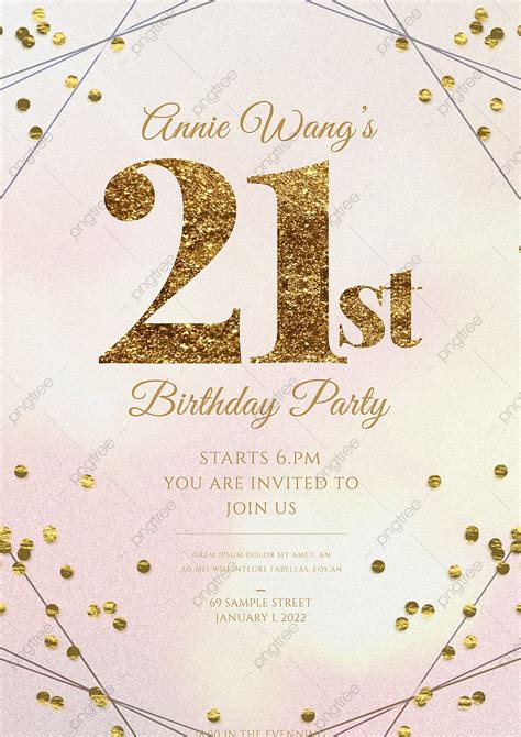 21st Birthday Invitation Png Vector Psd And Clipart With Transparent