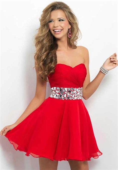 red short prom dress red homcoming dress strapless dresses beautiful beading dress party dress