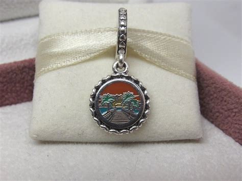Pandora charm has items of pendant, charms, hearts and beads. New w/ Box Pandora California Sunset Beach Enamel Charm ...