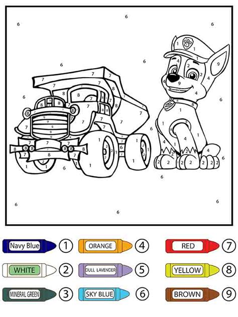 Paw Patrol Rocky Color By Number Coloring Page Free Printable