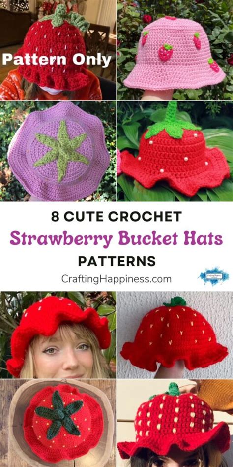8 Cute Crochet Strawberry Bucket Hat Patterns Crafting Happiness