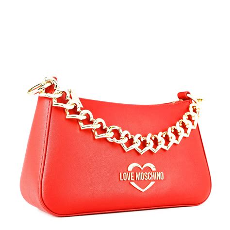 Love Moschino Heart Chain Shoulder Bag Red 500 House Of Fraser