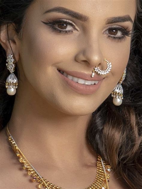 Feather Diamond Hoop Nose Ring Indian Diamond Jeweler