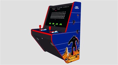 Wall Hung Arcade Machine 3000 Games Space Invaders Theme Arcadecity