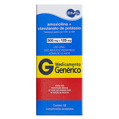 Amoxicilina Clavulanato De PotÁssio 500mg 125mg Ems Caixa 12