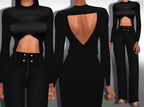 Female Long Sleeve Modern Jumpsuit By Saliwa At Tsr Sims 4 Updates