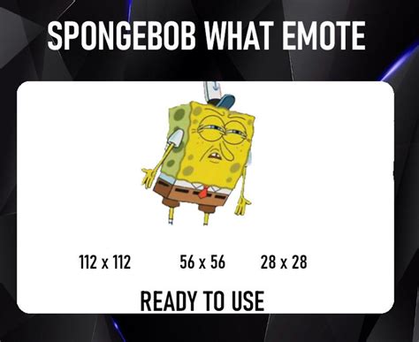 Spongebob What Emote For Twitch Discord Or Youtube Etsy