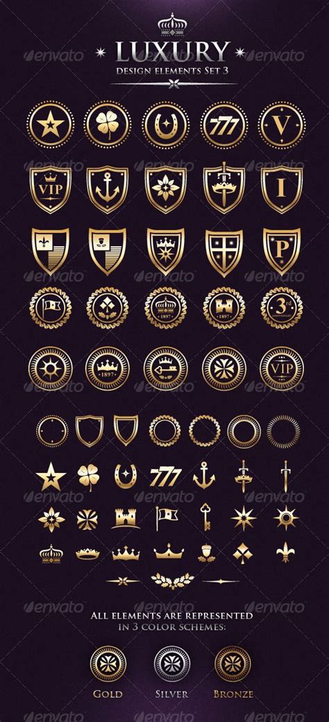 Vector Luxury Vip Design Elements Set 3 Luxury Logo Design Luxury