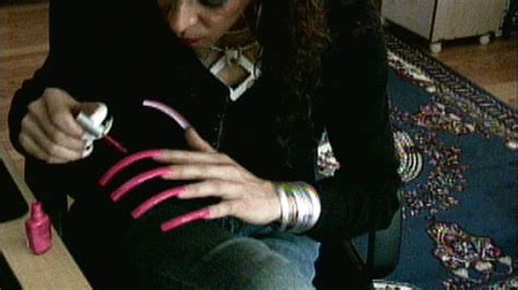Painting Hot Pink On My Long Nails Wmvhigh Sexy Fetish Nails
