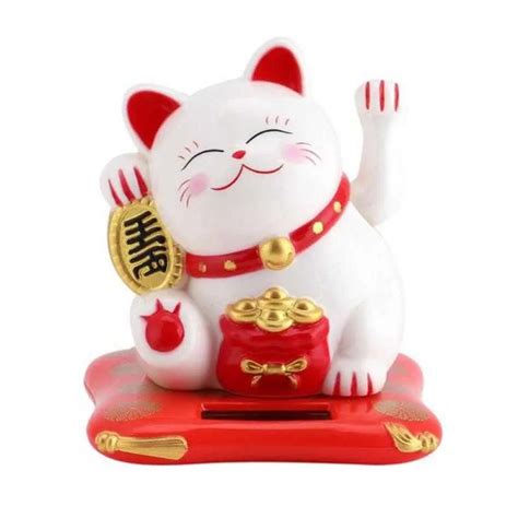 Novelty Items Solar Powered Maneki Neko Lucky Cat Welcoming Chinese
