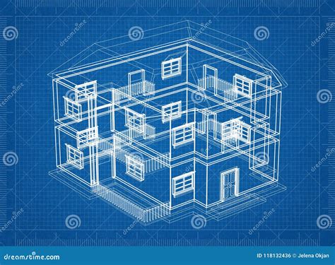 House Architect Design Blueprint Stock Illustration Illustration Of