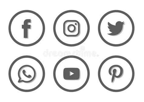 Set Of Popular Social Media Icons Logos Facebook Instagram Twitter