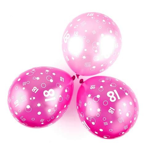 Buy Metallic Pink Circles 18th Birthday Helium Latex Balloons Pack Of