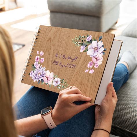 Personalised Floral Corners Wedding Guest Book By Mirrorin