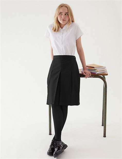 Girls Slim Fit Permanent Pleats School Skirt Pleated School Skirt