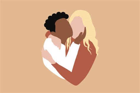 340 Interracial Kissing Stock Illustrations Royalty Free Vector
