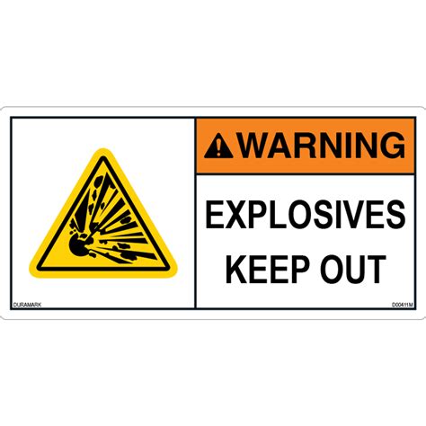 Ansi Safety Label Warning Explosive Materials