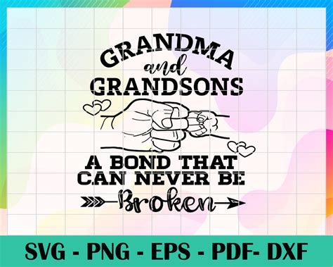 Grandma And Grandson Svg A Bond That Cannot Be Broken Etsy