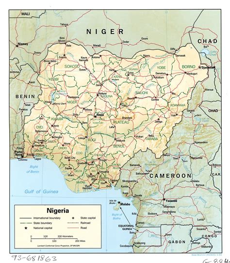 detailed administrative map of nigeria with cities maps images and photos finder