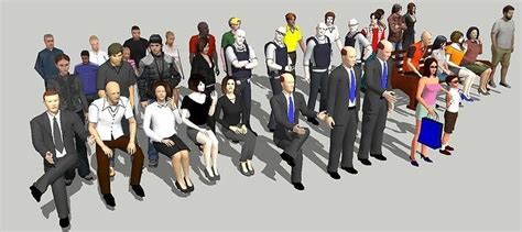 3d People 3 Group Of Together 3d Model Cgtrader