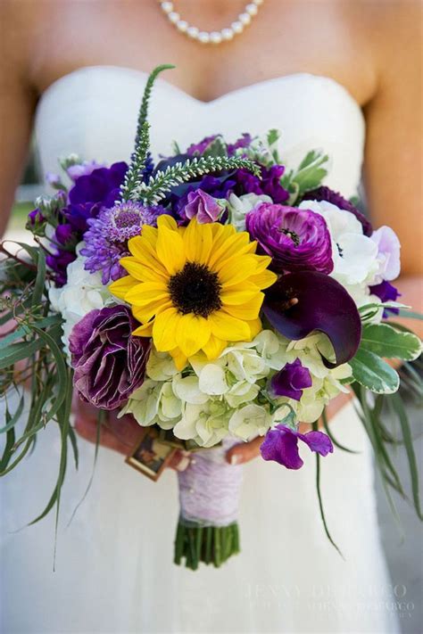 They are basically the flowers which need to be arranged in floral arrangements according to your preferences and choices, or according to the theme of the wedding. Purple And Sunflower Wedding Theme Lights - country rustic ...