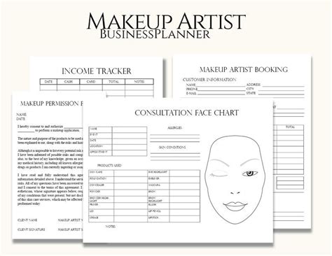 Editable Makeup Artist Business Planner Bundle Freelance Etsy