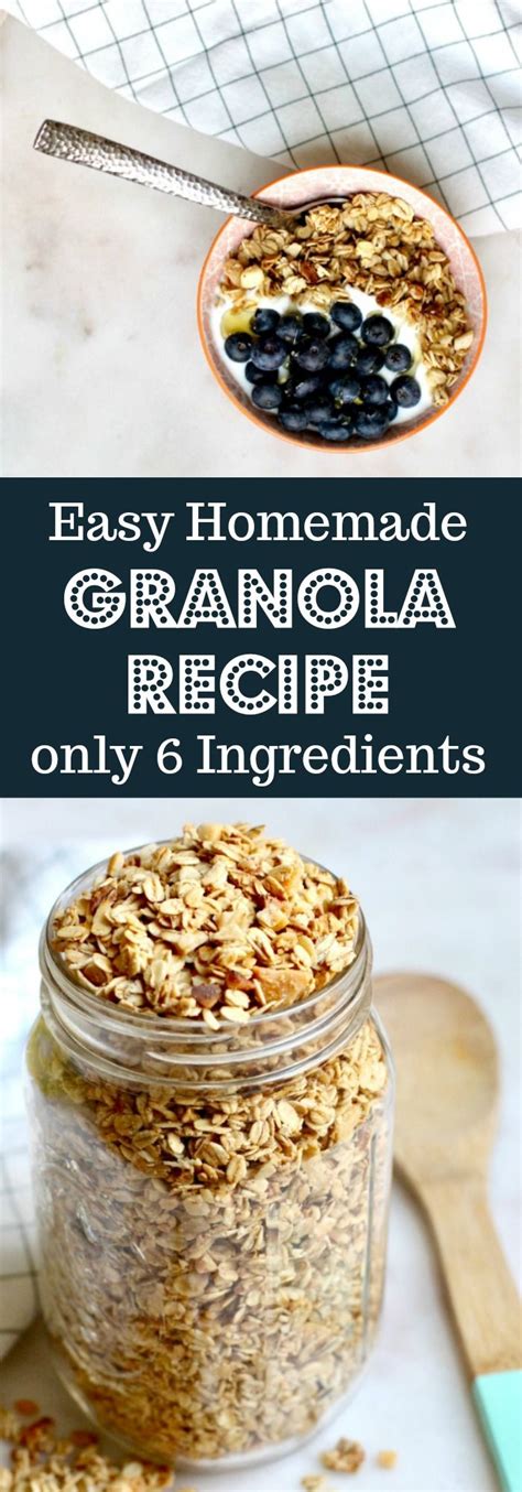 Spread granola in a packed, single layer onto prepared baking sheet. Easy Homemade Granola | Recipe | Food recipes, Easy ...