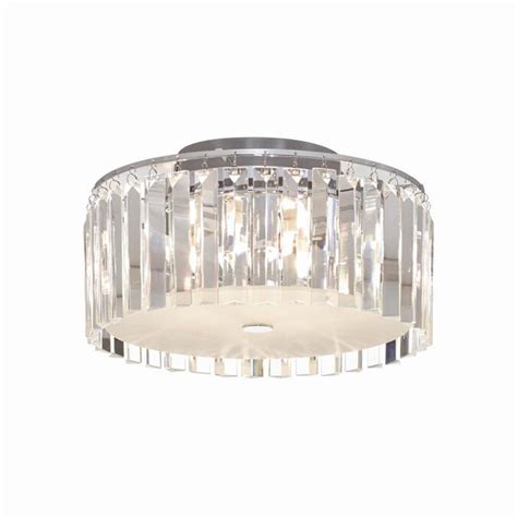 Bazz Glam 12 In Frosted Glass Glam Halogen Semi Flush Mount Light In