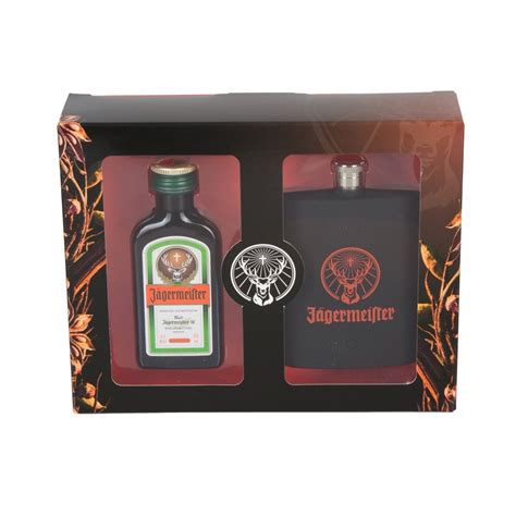 Buy And Send Jagermeister 4cl Miniature Hipflask Set Bottled And Boxed
