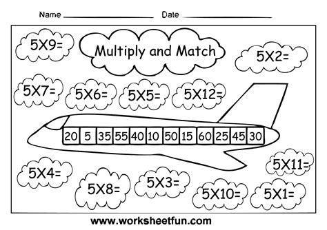 Multiply And Match Multiplication Activity Multiply By 2 3 4 5