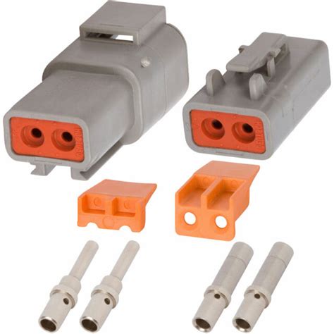 Deutsch Dtp 2 Pin Connector Kit W 14 12 Awg Solid Contacts Ebay