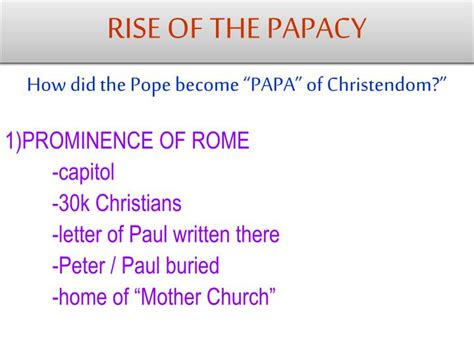 Ppt Rise Of The Papacy Powerpoint Presentation Free Download Id