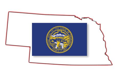 State Of Nebraska On Map Of Usa Border Map Background Vector Border