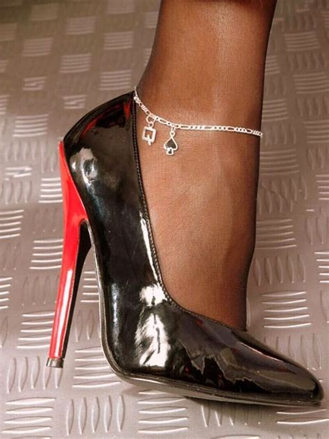 queen of spades qos anklet patent leather heels interracial