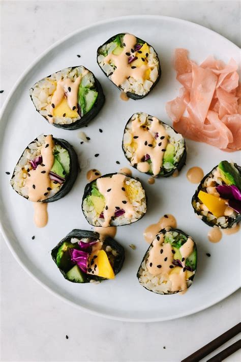 Avocado Cucumber Cauliflower Rice Sushi Rolls This Easy Vegan Recipe
