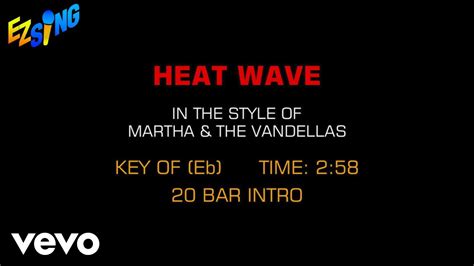 Martha And The Vandellas Heat Wave Karaoke Ez Sing Youtube