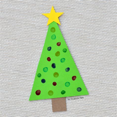 Q Tip Painted Christmas Tree Craft And Ornament The Resourceful Mama