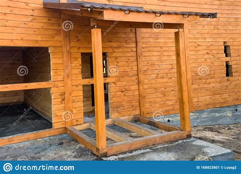 Constructed From Wooden Log House Wooden House Stock Image Image Of